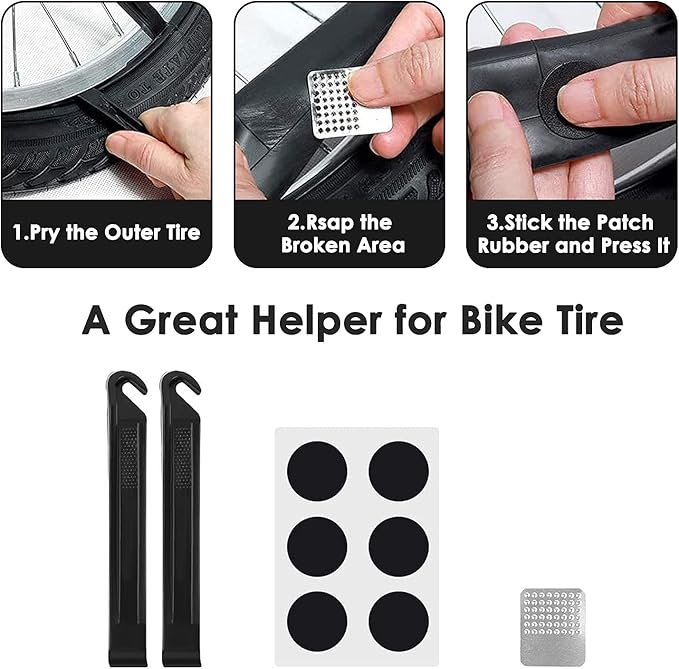 WOTOW Bike Repair Tool Kit - 21 in 1 Bicycle Multitool Portable Mountain Bike Tool Kit Emergency Maintenance, Bike Hex Key Wrench & Tube Patch Kit & Tire Lever & Hard Carrying Case (21 in 1)