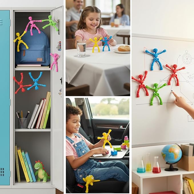 MAGMEN MagnaBones Magnetic Skeleton Fidget Toy 6-Pack Christmas Stocking Stuffers for Kids Ages 6-12 -Travel Toys for Airplane Car Restaurant - STEM Sensory Toys ADHD Autism