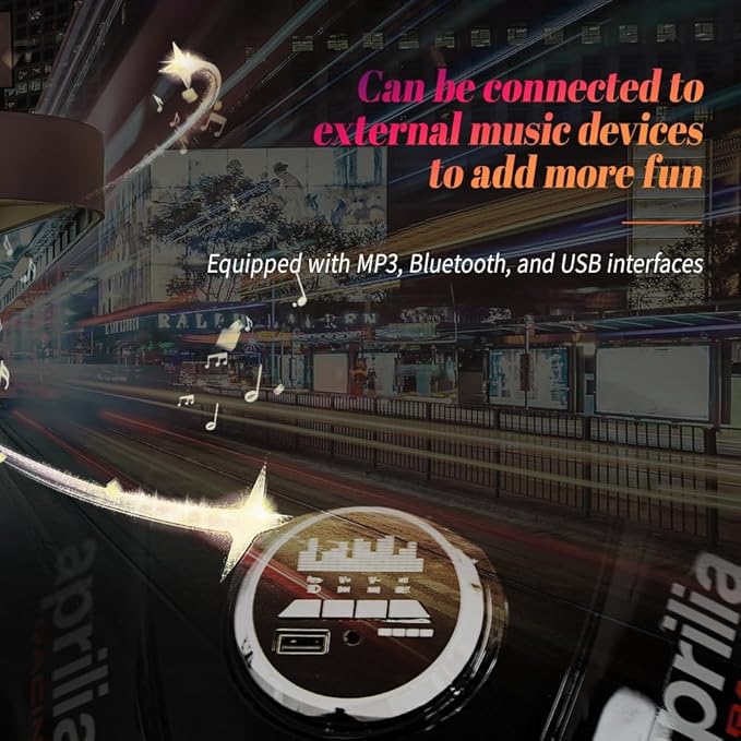 12V Kids Motorcycle, Electric Motorcycle for Kids with Long Battery Life, Top Speed to 3mph, Aprilia Licensed Ride On Motorcycle with EVA Wheels, Training Wheels, Large Seat-Black