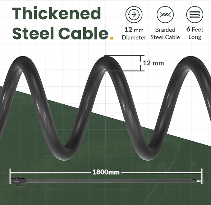 Titanker Bike Lock, 1/2 Inch Thick Bike Lock Cable Coiled Secure Bicycle Lock with Keys Scooter Lock Bike Locks Heavy Duty Anti Theft Bike Cable Lock with Mounting Bracket (4Feet, 6 Feet)