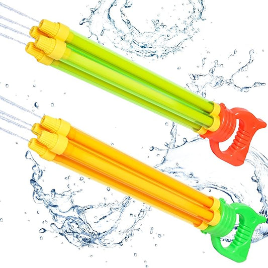 Dsmile 2 Packs Water Guns for Kids Adults,Blast Water from 4 nozzles with Long Range,Squirt Guns Water Blaster Pool Toys High Capacity for Boys Girls