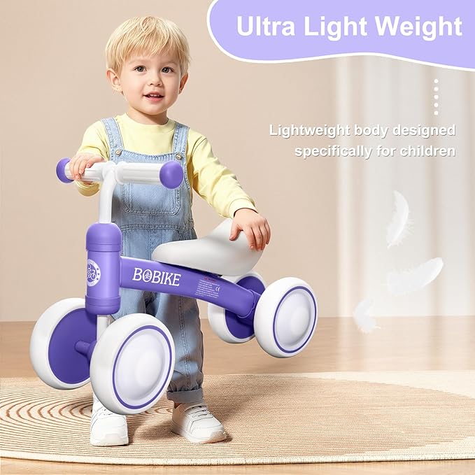 Baby Balance Bike Toys for 12-36 Months Kids Toy Boy and Girls Gifts Toddler Best First Birthday Gift Children Walker No Pedal Infant 4 Wheels Bicycle