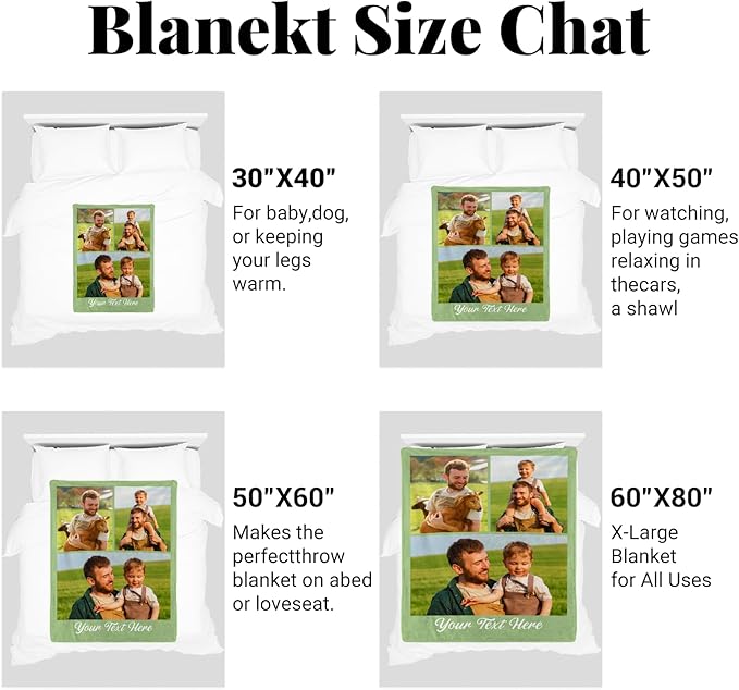 Custom Blanket with Photos, Personalized Blankets with Picture, I Love You Girlfriend Boyfriend Couples Gifts, for Birthday Christmas Women Men Adult Kids Mom Dad Wife Husband