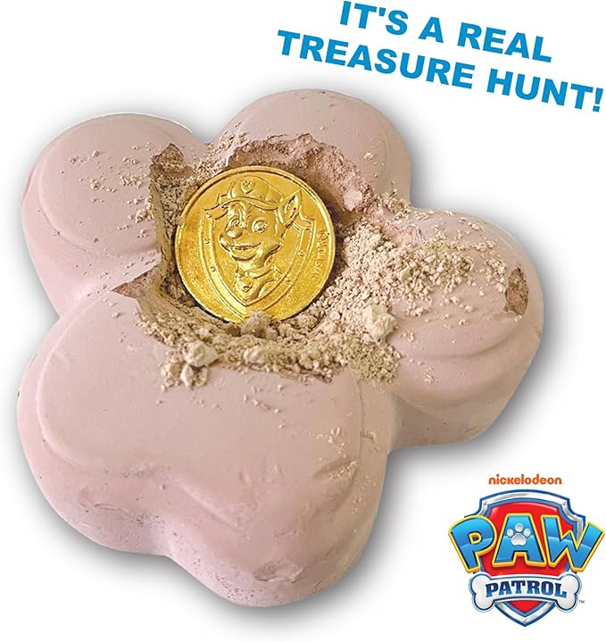 PAW Patrol Dig-Up Treasures Kit – 3 Dig Blocks with Hidden Golden Coins – Includes Chisel, Brush, Hammer & Magnifying Glass –STEM Archaeology Toy for Kids Ages 6+
