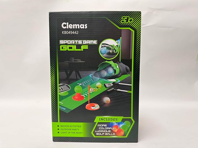 Upgraded Kids Toy Golf Set with Dinosaur Automatic Golf Returner, Led Light Up Night Golf Balls, 3 Clubs, Putting Mat, 3-8 Toddler Mini Golf Games, Indoor Outdoor Sports Toys for Boys Girls 3+