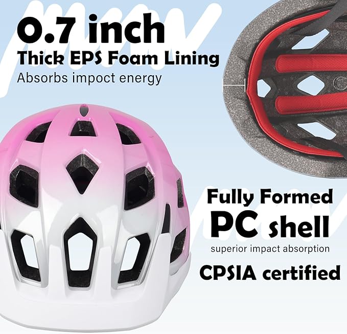 Kids Bike Helmet, 2 Size Adjustable for Youth Toddler Boys & Girls 3-5-8-10-12-14 Years, Child Helmets with Visor for Skating Cycling Scooter