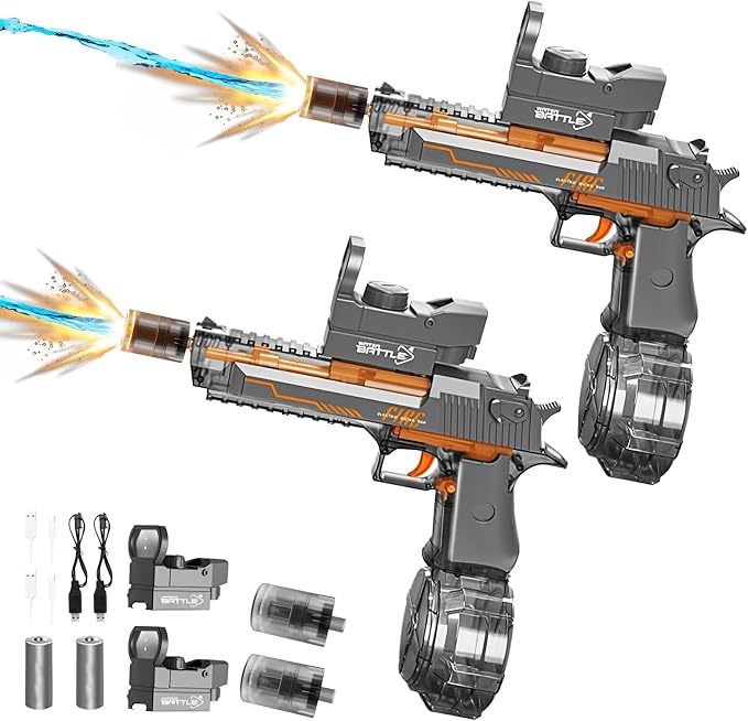 Upgrade Electric Water Gun with LED Light Large Capacity Automatic High-Pressure Powerful Water Gun, Suitable for Children/Adults Summer Swimming Pool Beach Outdoor Toys