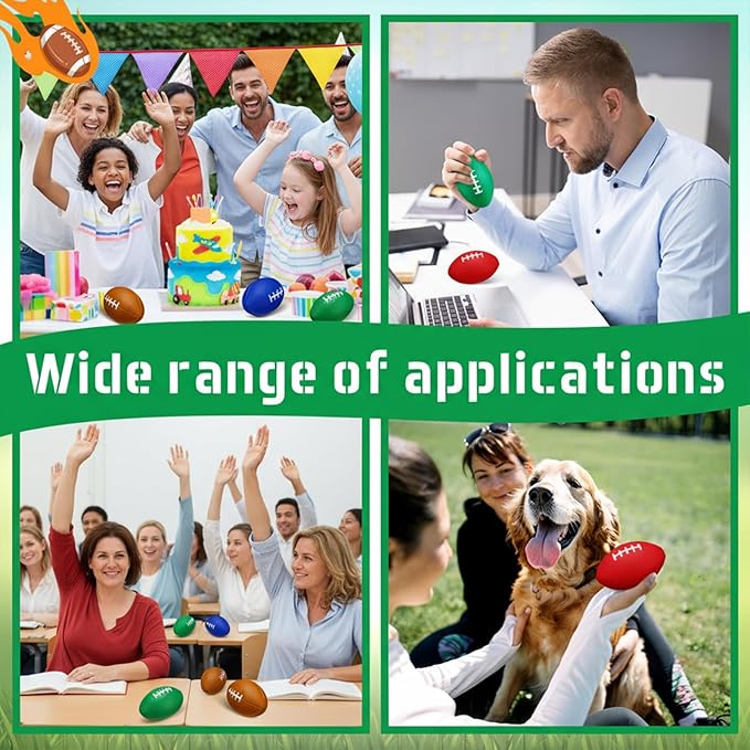 Mini Foam Footballs 4.7 Inch Party Favor Foam Balls Assorted Color Small Stress Sports Ball for Game Carnival Reward Party Gift Goodie Bags Stuffers