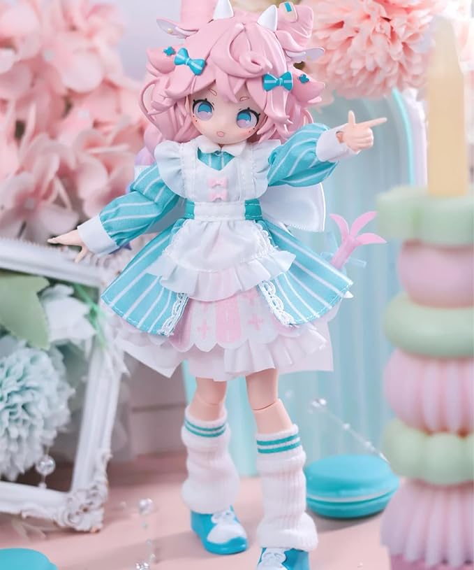 CALEMBOU BJD Blind Box, Sugary Girls Series 18cm Ball Jointed Doll, Cute Dress Up Doll with Joints, Collection Action Figure for Birthday Christmas