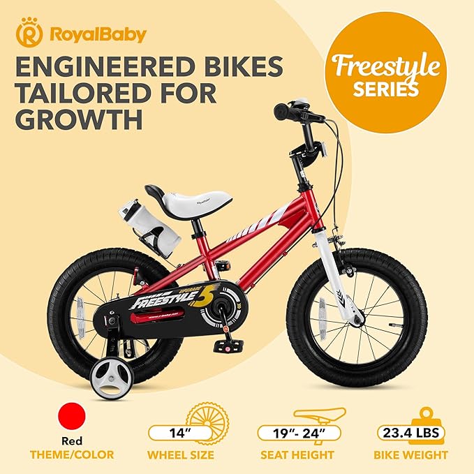 RoyalBaby Kids Bike EZ Balance to Pedal Dual Handbrake Toddlers Boys Girls Bicycle 12-20 Inch for Age 3-10 Years