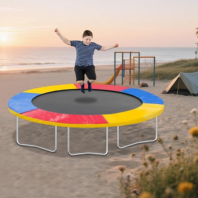 Eapmic Trampoline Pad Replacement, Trampoline Safety Pad, Spring Cover for 8ft 10ft 12ft 14ft 15ft 16ft Round Trampoline with Waterproof Foam Padding, Universal Trampoline Accessories