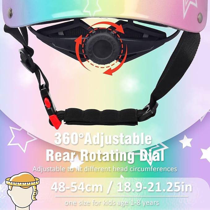 Kids Toddler Bike Helmet for Boys Girls, Adjustable Bicycle Helmet from Infant Baby to Children, Multi-Sport for Scooter Skateboard Roller/Inline Skate