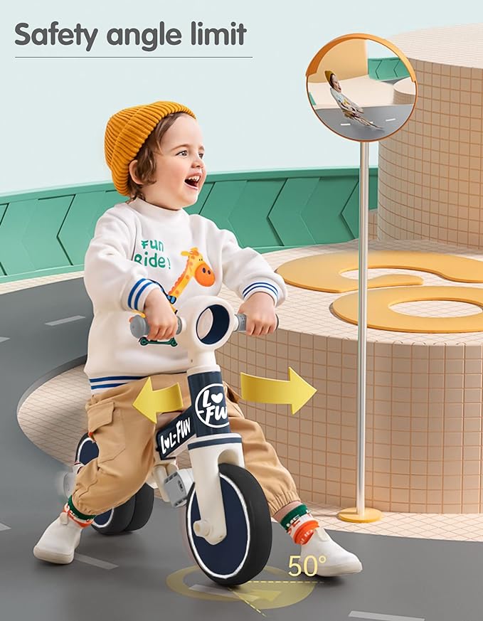 LOL-FUN Baby Balance Bike Toy for 1 2 Year Old Boys Girls Gift Toddler Tricycle 1-3 Year Old with Removable Pedal, 4 in 1 Trike for Ages 1-3 Present