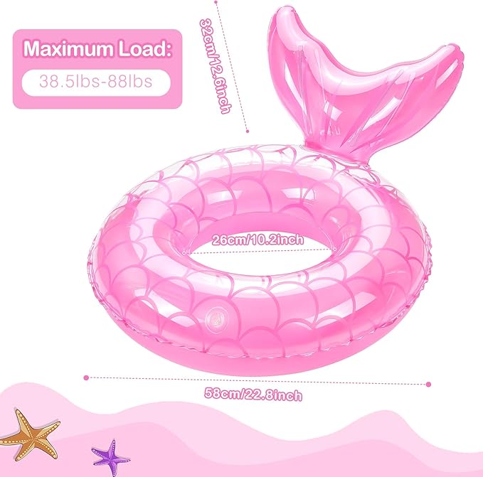 MoKo Inflatable Swimming Ring, Cute Pool Float Tube Decorations Swim Tubes Outdoor Pool Beach Water Floats Party Supplies Floaties