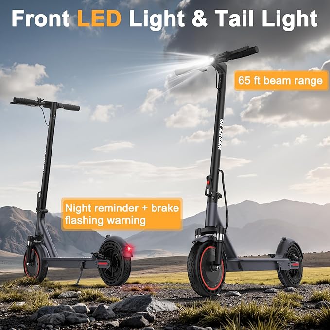 WERHY Electric Scooter, 8.5"/10"/14" Tire, Powerful 350/500W Motor, Top Speed 19/22 MPH, 21-49Miles Max Range, Folding Escooter for Adults & Teens with Dual Braking