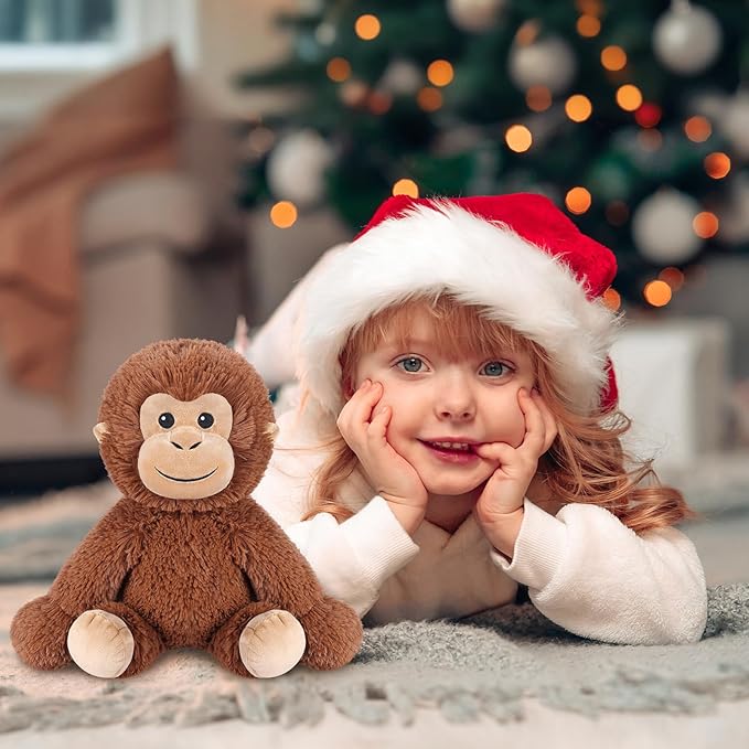 Heatable & Coolable Monkey Stuffed Animal, Microwavable Heating Pad Plushies for Soothing & Relaxation, Lavender Scented Stuffed Plush Toys, Monkey Gifts Boys Girls