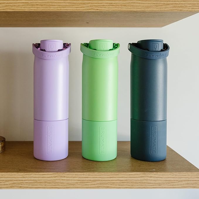 BrüMate Rise 35oz Water Bottle With Covered Silicone Straw | 100% Leakproof Insulated Water Bottle | Soft Sip Silicone Spout | Made of Stainless Steel | 35oz (Lilac Dusk)