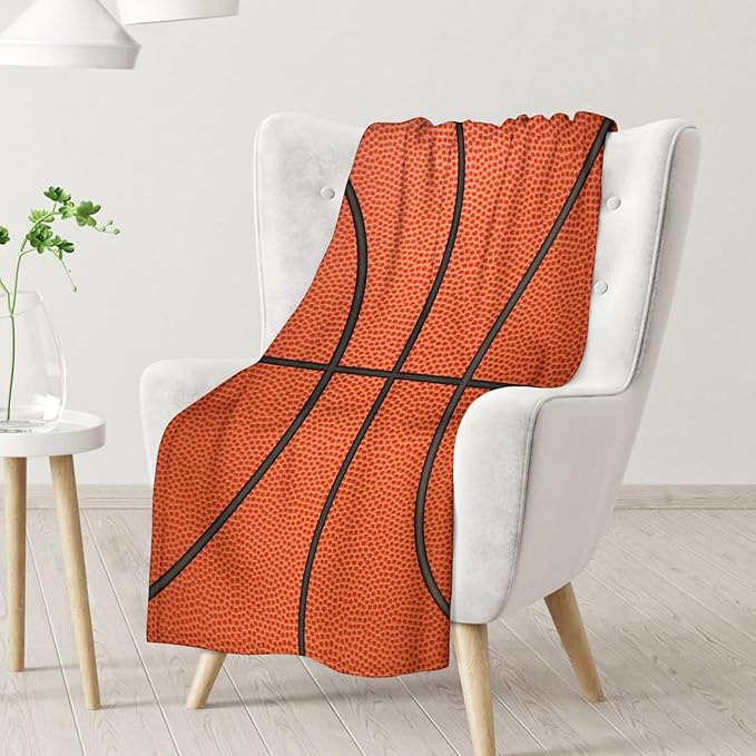 Basketball Gifts for Boys 8-12, Sports Throw Blanket for Basketball Lover Kids, 40x30 Soft Fuzzy Inches Blankets for Lap Couch Sofa Bed, Cool Basketball Decor for Home