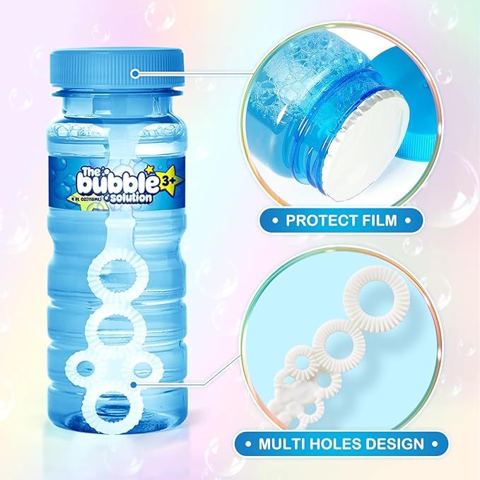 Springflower 60 Pcs Bubble Bottles with Wand,Bubbles Party Favors for Kids,Summer Toys, Blow Bubbles Solution Novelty Toy, Party Favors, Birthday Party Supplies, Outdoor & Indoor Activity,4oz,6 Colors