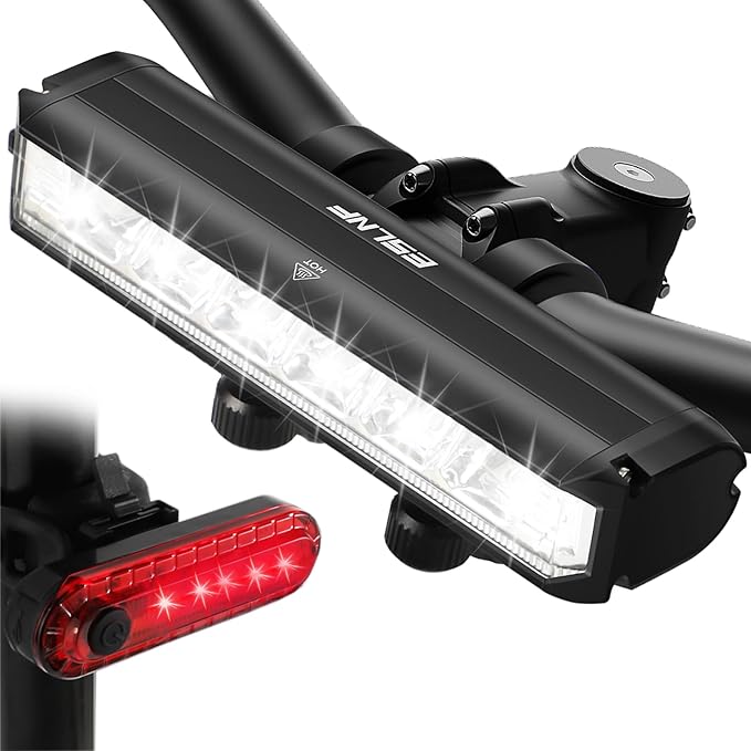 1800 Lumen Bike Light, Front and Back Bicycle Lights for Night Riding, Super Bright USB Rechargeable Bike Light with High Beam Low Beam for Men Women Kids Road Mountain Cycling