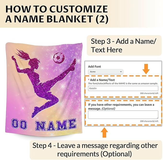 Custom Soccer Blanket Gifts for Girls, 50x60 Inches Sport Throw Blanket for Women Kids Teens, Personalized Pink Soft Fuzzy Blankets for Couch Sofa Bed