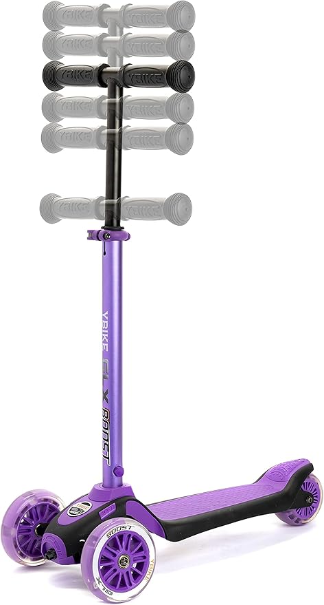 YBIKE GLX Boost Scooter with Adjustable Steering and Handlebar Height for Kids