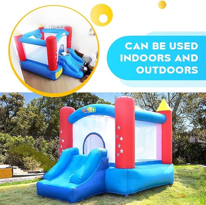 Yard Bounce House for Kids 3-8, Inflatable Bounce House with Slide, Bouncy House with Blower & Play Balls for Indoor Outdoor, 9.5x6.5x6.5FT Bouncy Castle for Toddlers Party