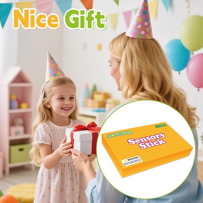 6 Pack Sensory Stick,Fidget Toys,Textured Calming Sensory Toys for Autism Kids, Anxiety Relief for Activities Essential,Stimulating & Addictive Toys for Kids Students