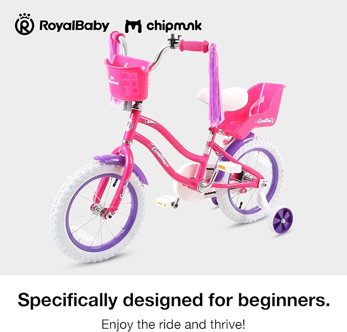 Chipmunk Kids Bike Toddlers 12 14 16 18 Inch Wheel Bicycle Beginners Boys Girls Ages 3-11 Years, Multiple Color Options