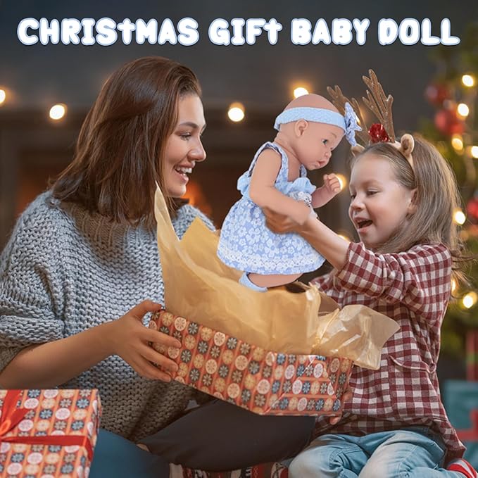 UNICORN ELEMENT 14 Inch Baby Doll with Accessories, Reborn 14 inch Baby Dolls Clothes Included Feeding Bottles, Diapers, Pacifier, Best Gift for Ages 3+