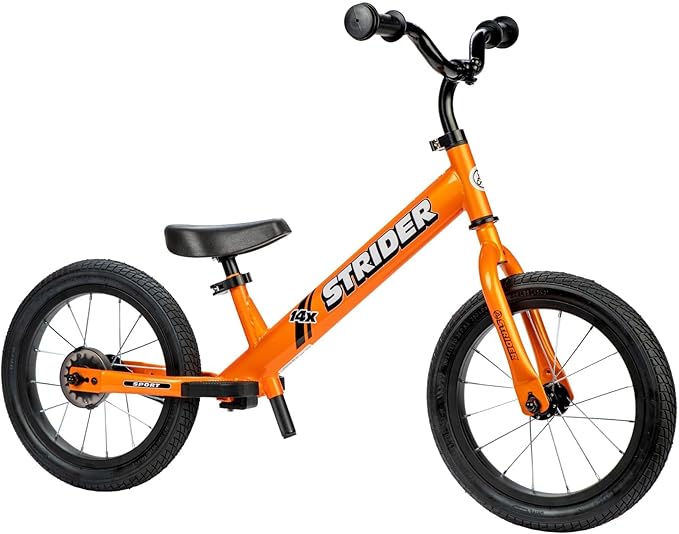 Strider 14x, Balance Bike for Kids 3 to 6 Years - Includes Custom Grips, Padded Seat, Performance Footrest & All-Purpose Tires - Easy Assembly & Adjustments