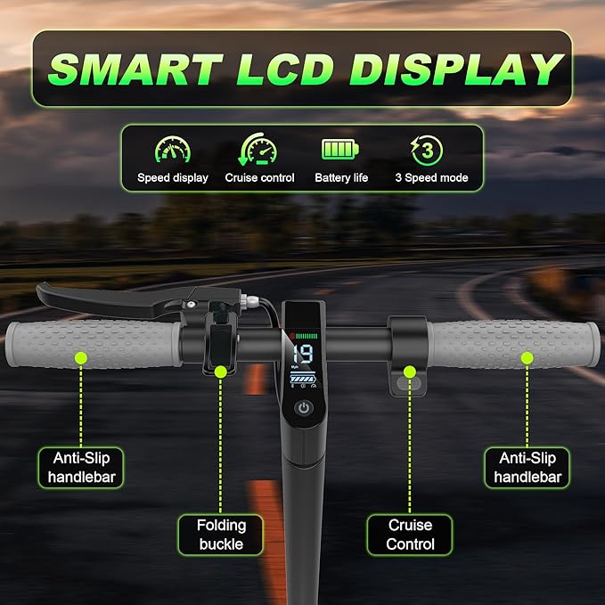 Electric Scooter - 8.5"/10'' Solid Tires, 350W/500W Motor, Up to 19-22MPH and 21-24Miles Long-Range Portable Commuting Scooter for Adults with Double Braking System and App