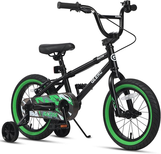 Glerc Kids Bike for Ages 1-8 Years Old, 12-16 Inch BMX Style Kids Bicycle with Training Wheels, Boys Bike for Children and Toddler, Multiple Colors