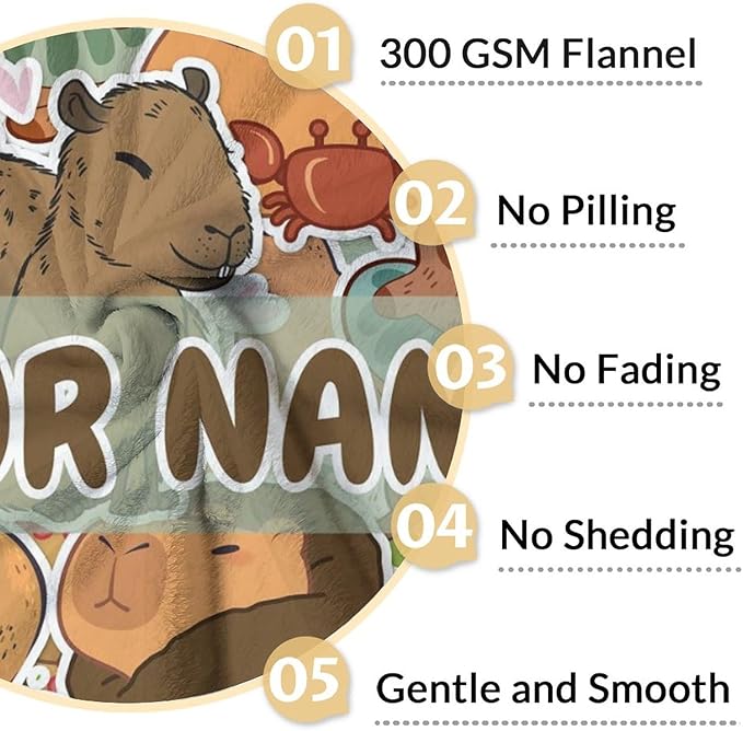 Personalized Blanket Gifts with Name - 50x40 Inches Cute Throw Blanket for Kids, Girls Boys - Brown Soft Fuzzy Blankets for Sofa Couch & Travel