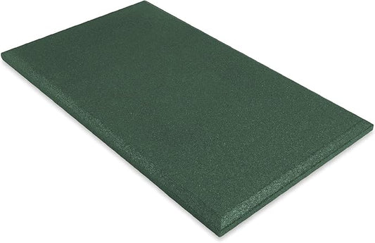 Playsafer Heavy Duty Commercial Grade Rubber Playground Safety Mat - Playground Protection Mat for Swings and Slides - 54" Long X 32" Wide x 2" Thick (Green)