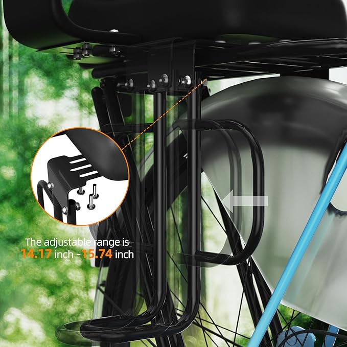 Rear Child Bike Seat,Rear Mounted Child Bike Seats,Back Mount Child Seat with Back Rest Armrest Foot Pedals,Width Adjustable Bicycle Rear Seat,Fits All Bicycle Rear Frames