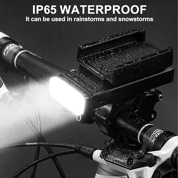 4800 Lumen Bike Lights, USB-C Rechargeable Bicycle Light, Super Bright Bike Lights for Night Riding, IP65 Waterproof Bicycle Headlight, for Commuters Adults and Children