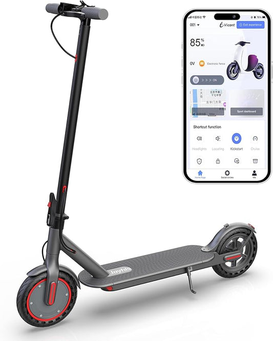 Electric Scooter Adults, Powerful 350W E-Scooter, Max 19 Mph & 15-19 Miles Range Scooters, Folding Scooters with 8.5" Solid Tires, Commuting Scooter Kick Scooter with APP Control (Seats Optional)