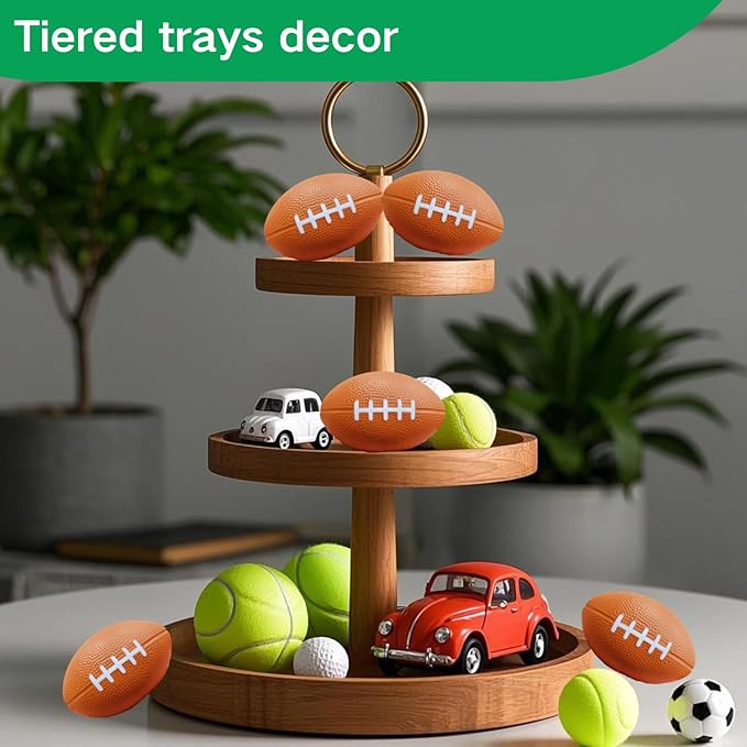 ALISSAR 20-Pack 3.4" Mini Football Stress Balls, Mini Foam Footballs for Football Party Superbowl Decoration, School Carnival Reward Gift