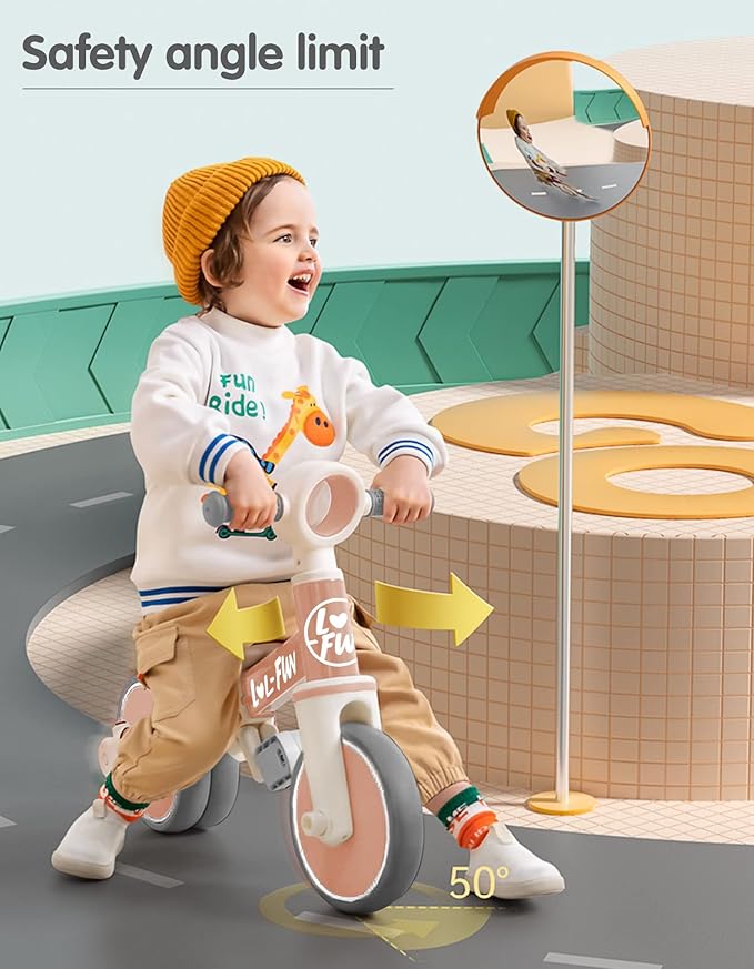 LOL-FUN Baby Balance Bike for 1 2 Year Old Boys Girls Gift, 4 in 1 Kids Tricycle for Toddlers 1-3 with Easy Assembly Removable Pedal