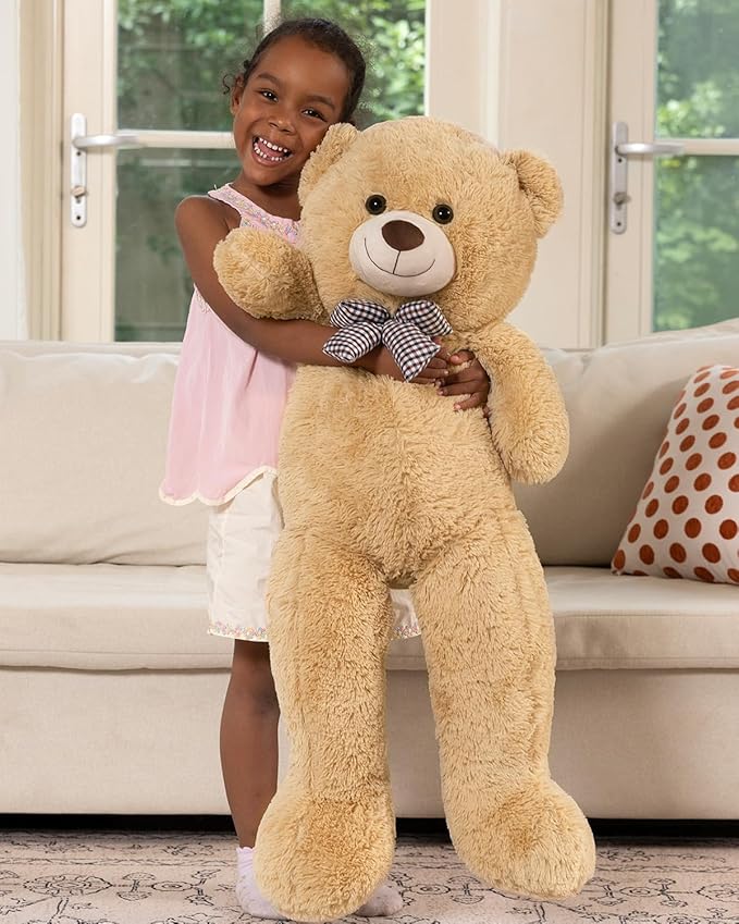 MaoGoLan Giant Teddy Bear Plush Toy - Ultra Soft & Cute Large Stuffed Animal 39 inches, Perfect for Baby Showers, Birthdays, Valentine’s Day Gifts (Kids, Couples, Family), Tan