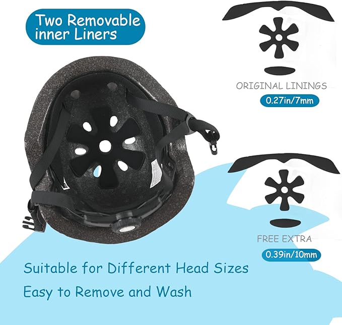 Kids Toddler Bike Helmet, Adjustable and Multi-Sport for Child Boys and Girls, 2 Sizes