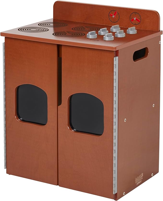 Chef's Station Kids Wooden Pretend Kitchen Stove, Play Kitchen, Dark Walnut