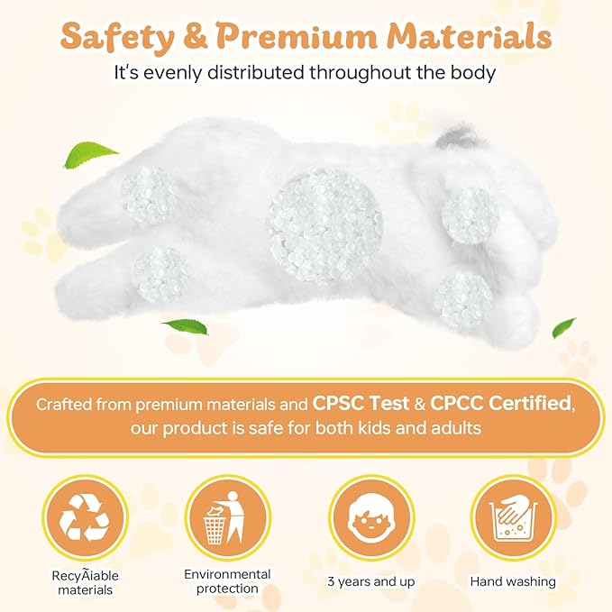 19 inch 3 Pounds Cat Weighted Stuffed Animals, Realistic Weighted Cat Stuffed Animal, Sensory Comfort Plush Throw Pillow, Soft Kawaii Kitty Plush Toy Gift for Adults Kids Youth