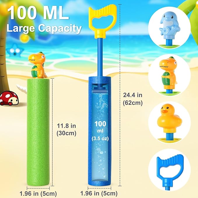 LQYoyz Water Gun, 6 Pack Super Water Soaker Blaster Squirt Guns 40 Ft Water Shooter Swimming Pool Beach Summer Party Outdoor Water Game Fighting Toys for Kids Boys Girls