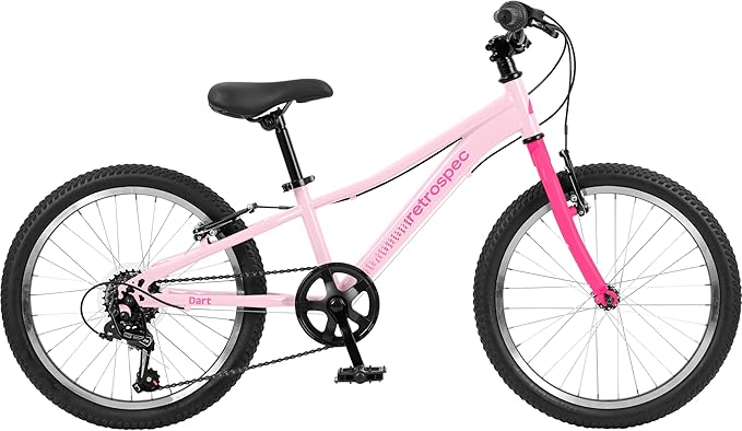 Retrospec Dart 20 & 24 Inch Kids Bike - 7-Speed Hybrid Bicycle for Ages 6-11 with 29in All-Season Tires & Shock Absorption - Adjustable Height Youth Bike with V-Brakes & Smooth Gear Shifting