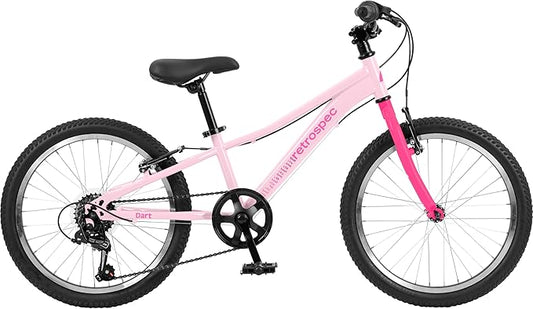 Retrospec Dart 20 & 24 Inch Kids Bike - 7-Speed Hybrid Bicycle for Ages 6-11 with 29in All-Season Tires & Shock Absorption - Adjustable Height Youth Bike with V-Brakes & Smooth Gear Shifting