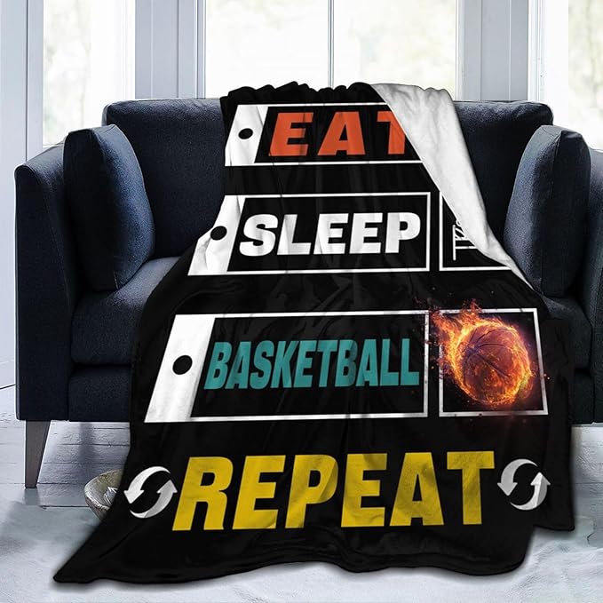 Basketball Blanket Gifts for Girls Boys Sports Throw Cozy Plush Fleece Flannel Lightweight Fuzzy Party Blankets for Women Men 80"X60"