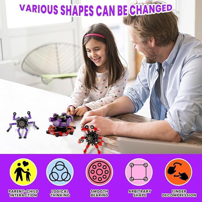 36pcs Transformable Fidget Spinners Children's Advanced Fidget Toys for Stress Relief Ideal Fidget Spinners for Sensory Toys for Boys and Girls with Autism，Party Favors