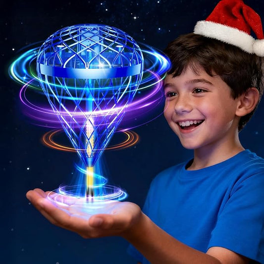 2025 Galaxy Light-Up Hover Orb Ball | Motion-Control Flying Spinner Toy for Screen-Free Indoor & Outdoor Play |Family Activity & Backyard Fun | Christmas Stocking Stuffer for Kids Ages 5-7 & 8-13,Blue